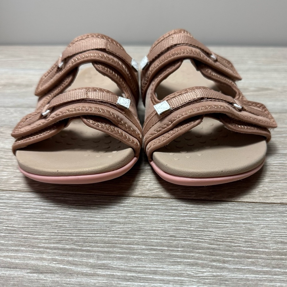Vionic Sarah Macaroon Pink Hook & Loop Strap Casual Comfort Slide Sandal Sz 7.5 - Picture 2 of 10